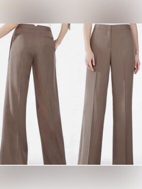 BCBG Wide-Leg Trousers in Taupe